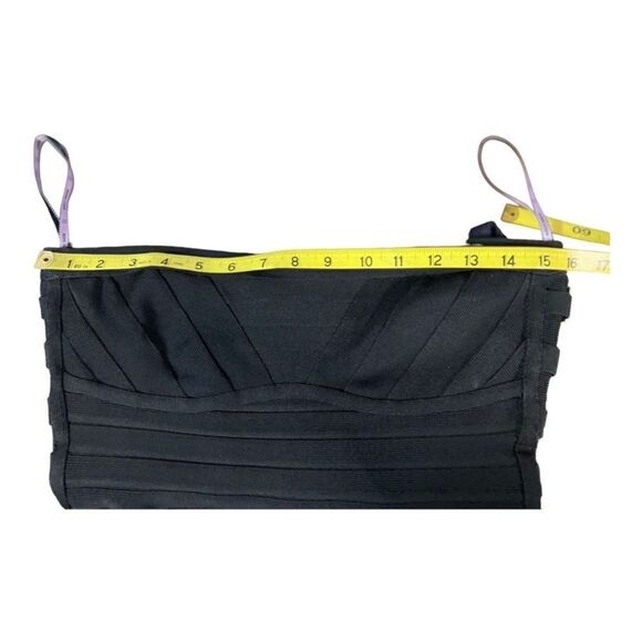 #150 HERVE LEGER Bandage Stretch Maxi Dress in Black and Gold - Picture 12 of 14